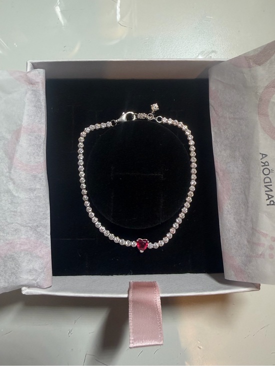 Pandora Jewelry - Pandora Red Sparkling Heart Tennis Bracelet